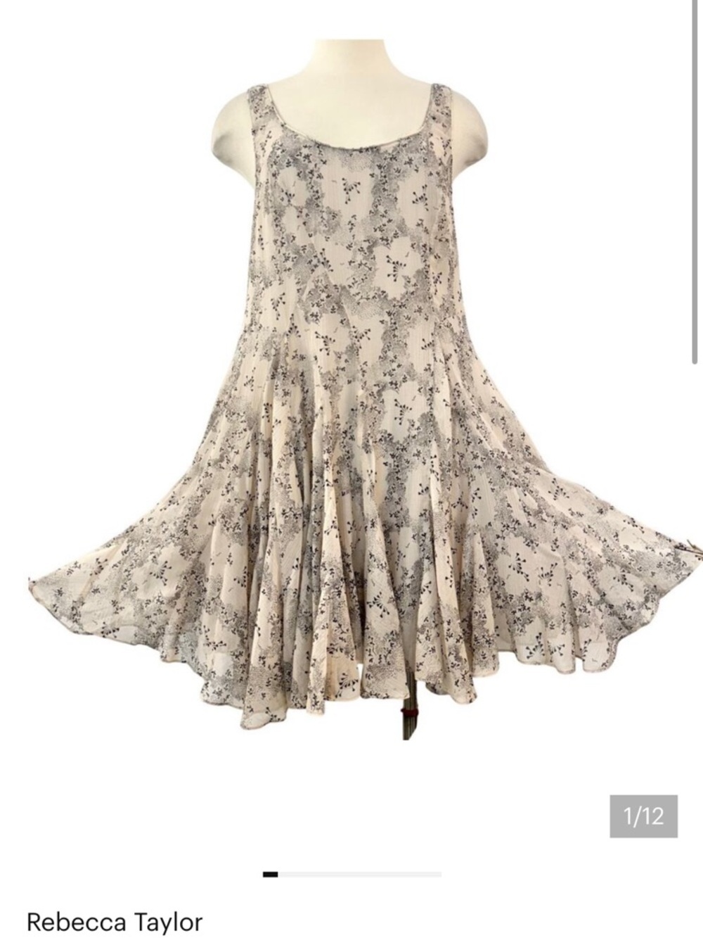 Rebecca Taylor Floral Godet Scoop Swing Dress - Picture 7 of 11